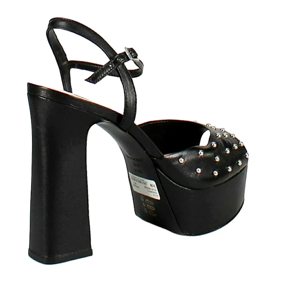 New w/o Box Aqua Cullen Genuine Leather Ankle Strap Platform Studded Sandals